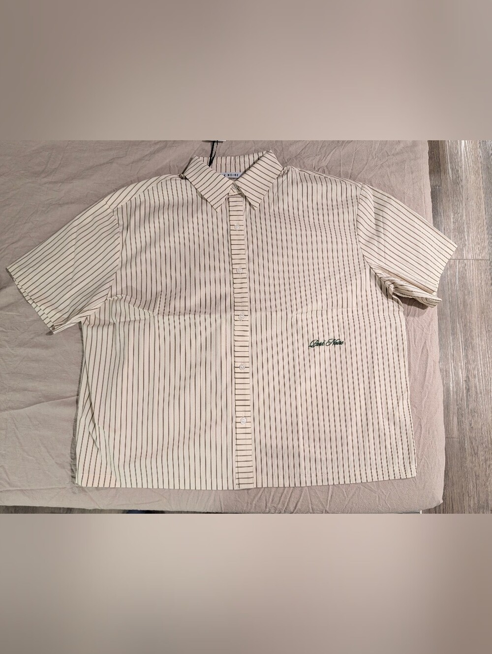 Park Noire Pinstripe Button-Up Shirt Sleeve Shirt